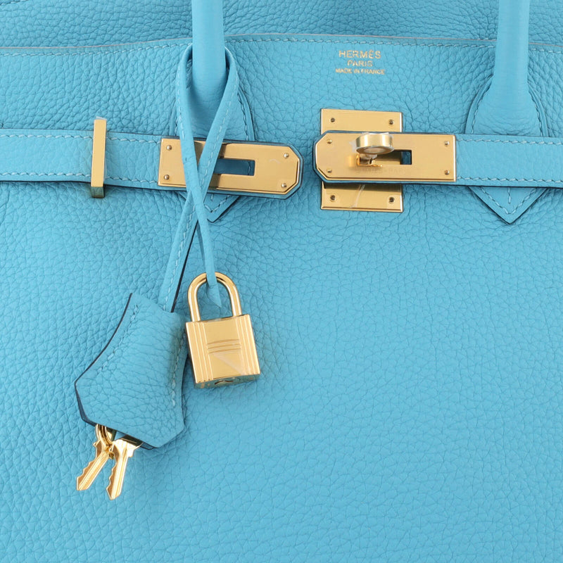 Hermes Birkin Handbag Bleu Du Nord Togo