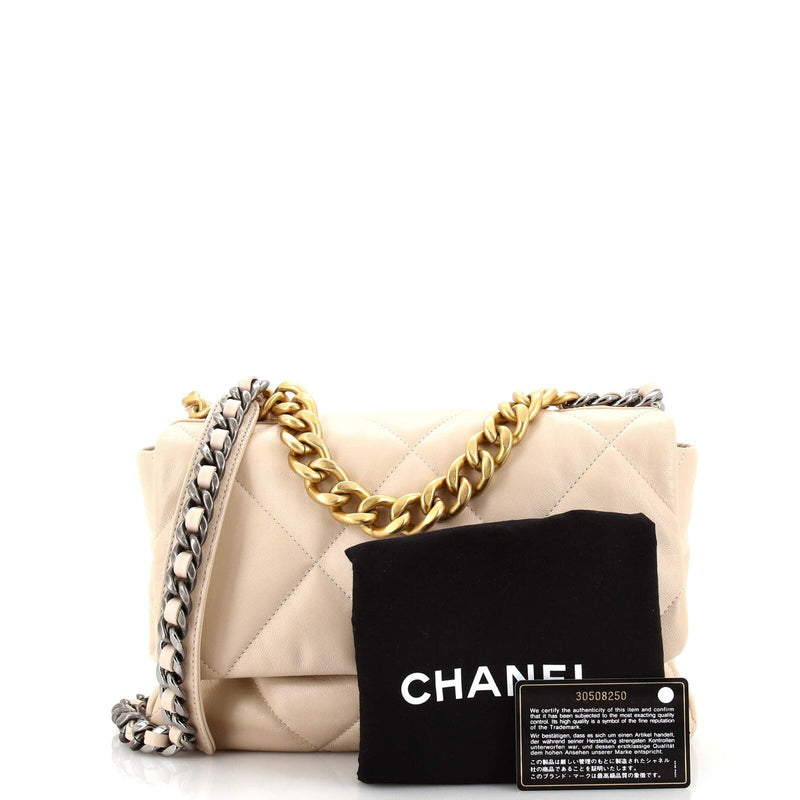 Chanel 19 Flap Bag Quilted Leather Large