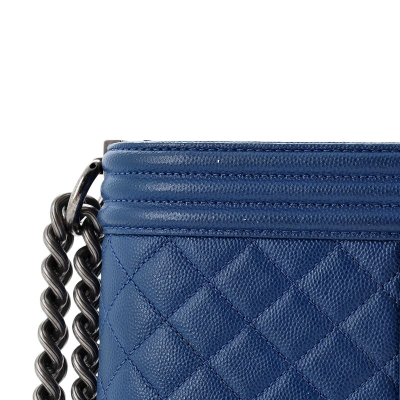 Chanel Boy Flap Bag Quilted Caviar Old