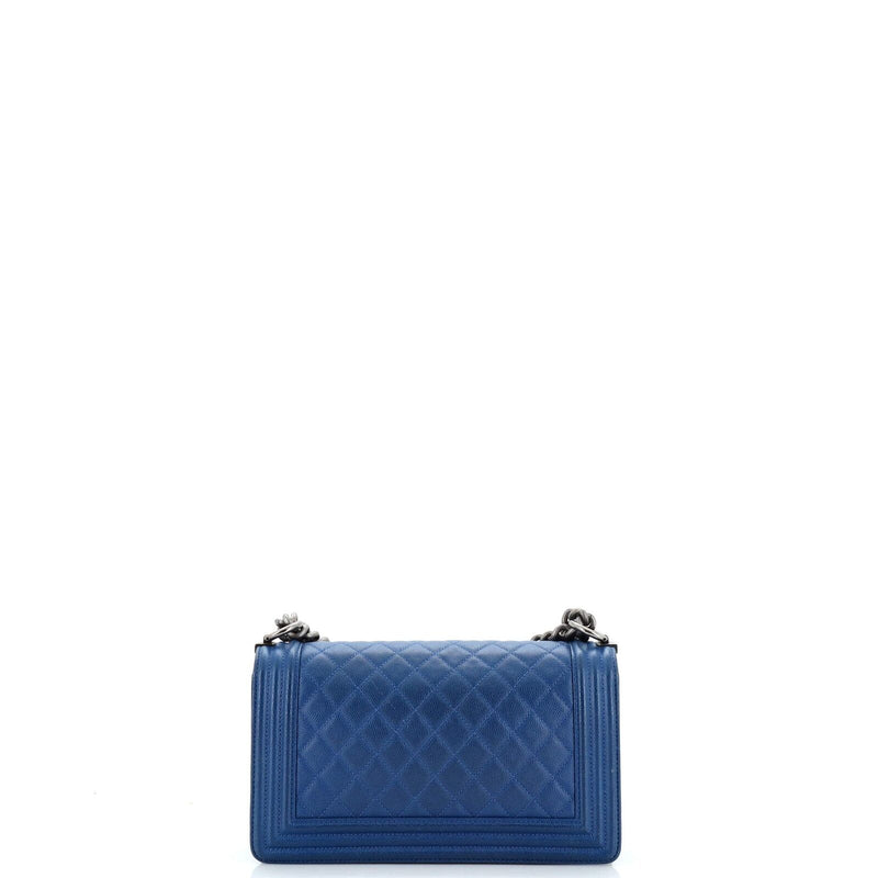 Chanel Boy Flap Bag Quilted Caviar Old