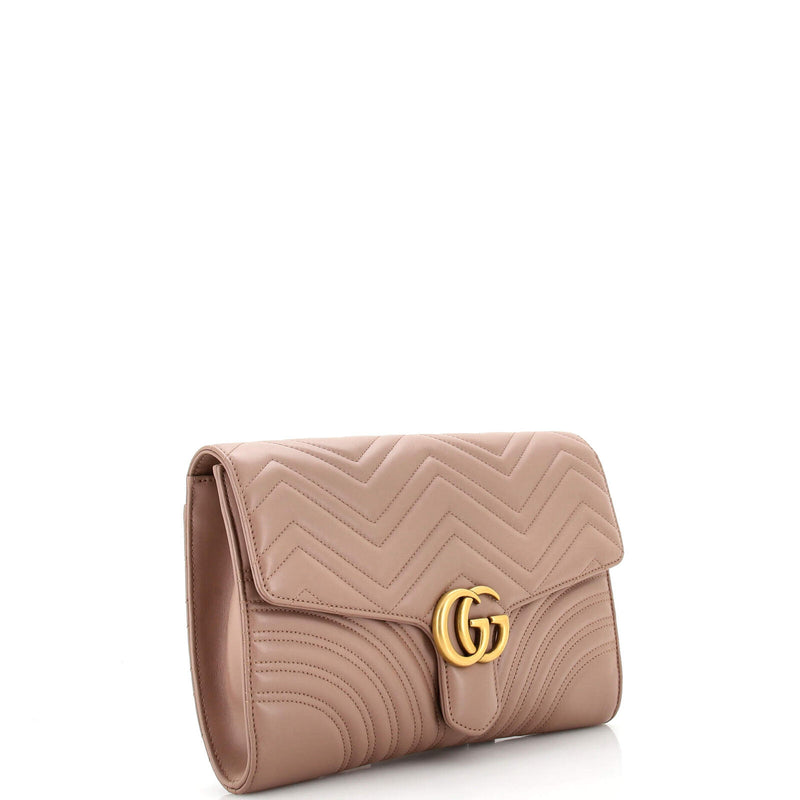 Gucci Gg Marmont Flap Clutch Matelasse