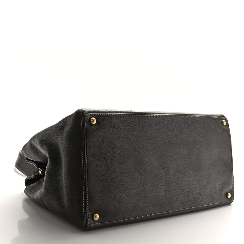 Chanel Calfskin Cc Shoulder Bag Brown