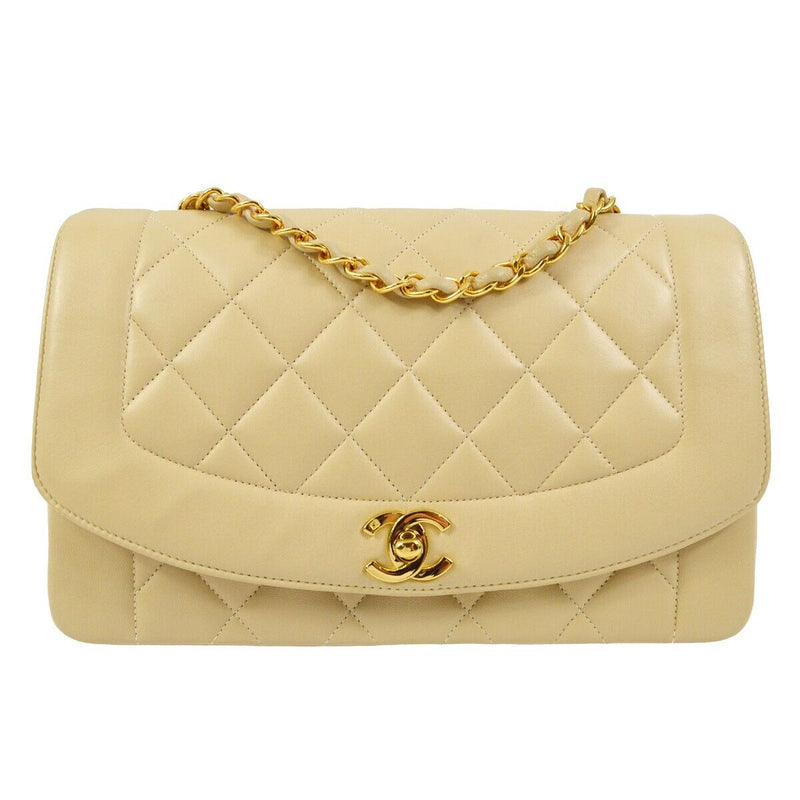 Chanel Beige Lambskin Medium Diana