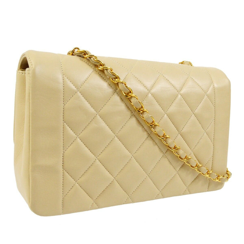 Chanel Beige Lambskin Medium Diana