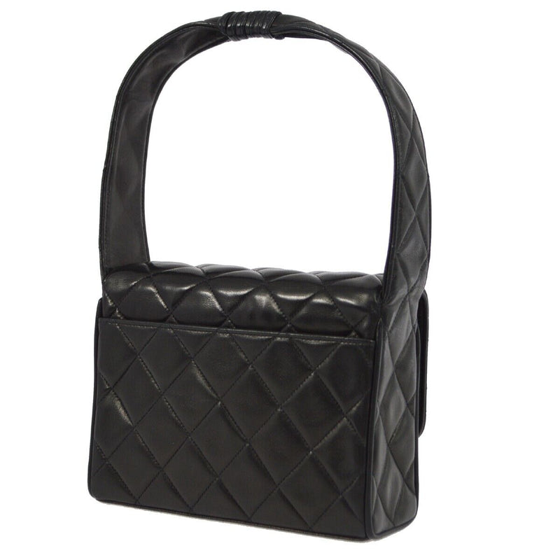 Chanel Black Lambskin Top Handle Handbag