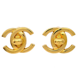 Chanel Cc Turnlock Earrings Clip-On Gold