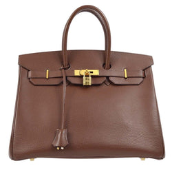 Hermes Brown Ardennes Birkin 35 Handbag