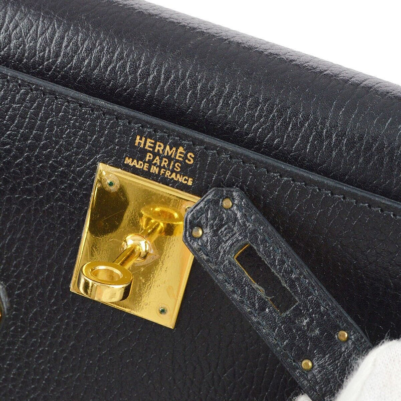 Hermes Black Ardennes Kelly 28 Sellier