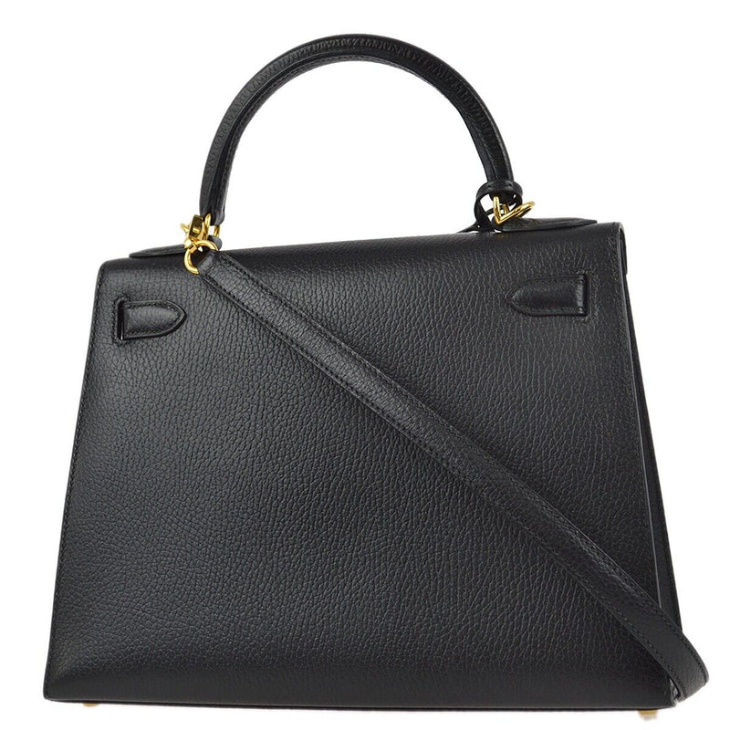 Hermes Black Ardennes Kelly 28 Sellier