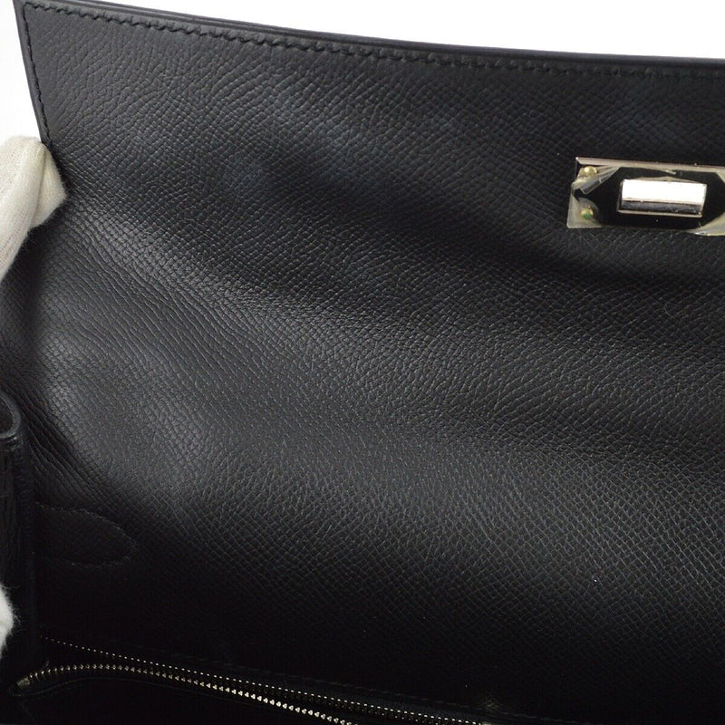 Hermes Black Epsom Kelly 35 Sellier 2Way