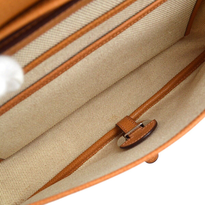 Hermes Natural Toile H Vache Liegee Sac