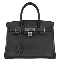 Hermes Black Epsom Birkin 30 Handbag □P