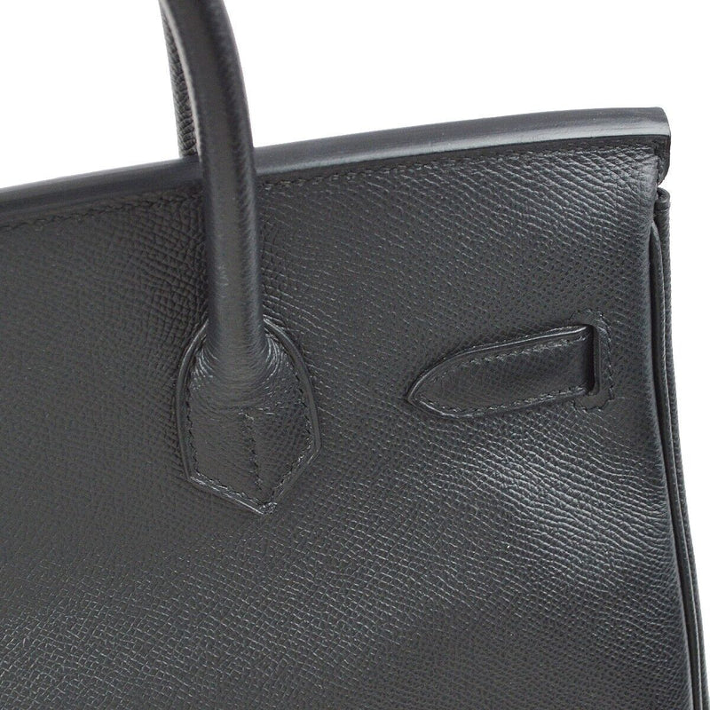 Hermes Black Epsom Birkin 30 Handbag □P