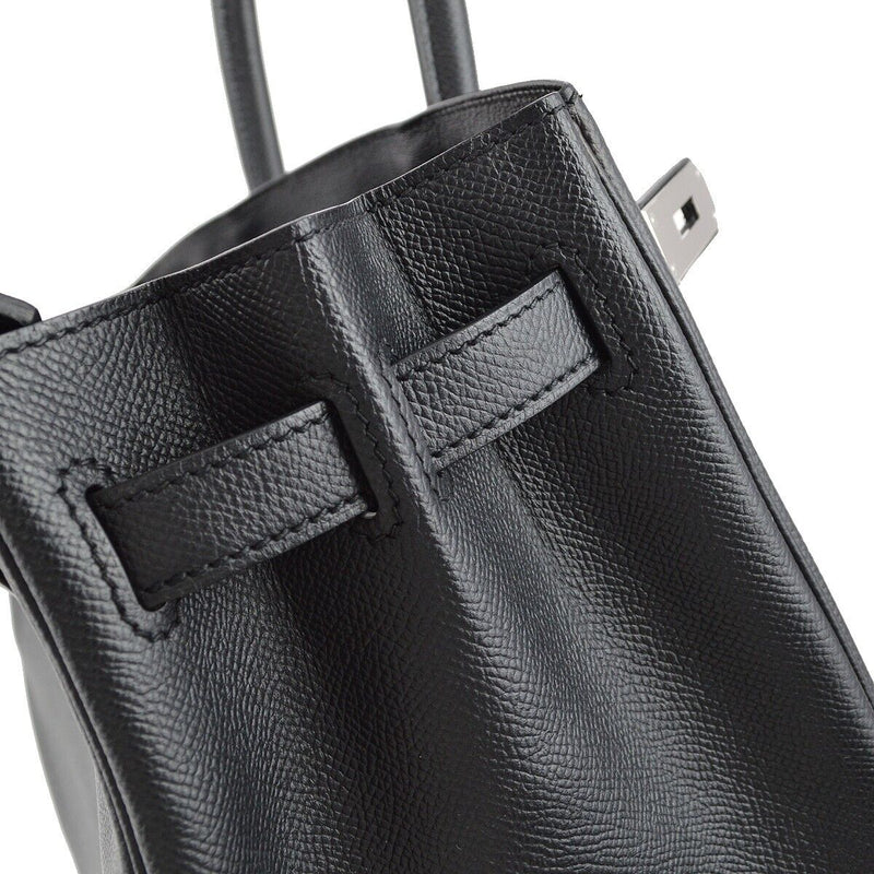 Hermes Black Epsom Birkin 30 Handbag □P