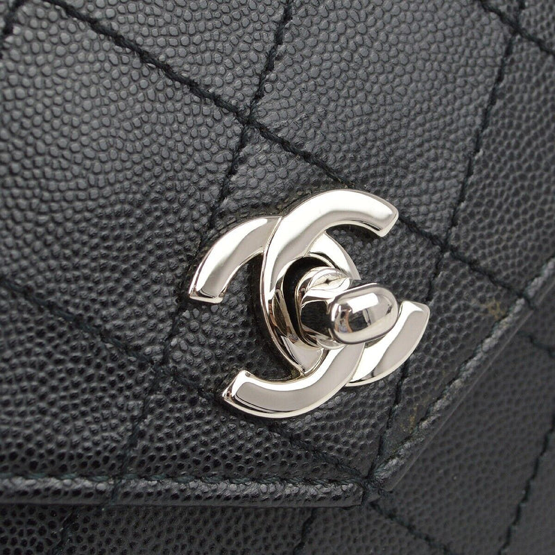 Chanel Black Caviar Top Handle Handbag