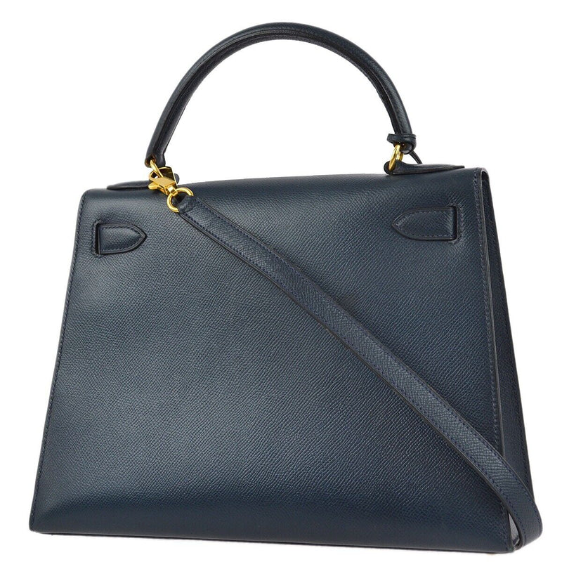 Hermes Navy Courchevel Kelly 28 Sellier