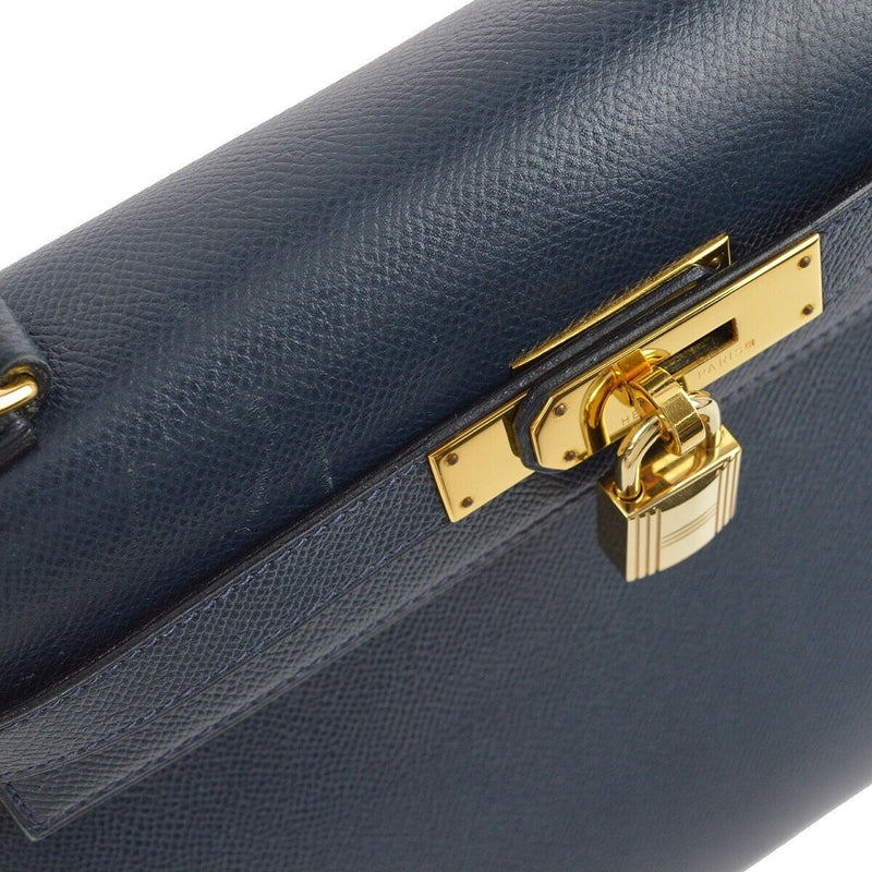 Hermes Navy Courchevel Kelly 28 Sellier