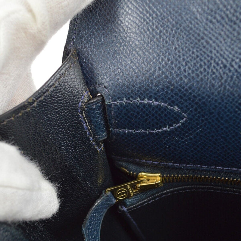 Hermes Navy Courchevel Kelly 28 Sellier