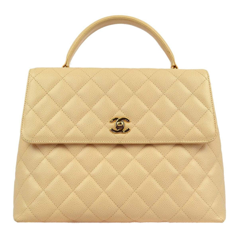 Chanel Beige Caviar Top Handle Handbag