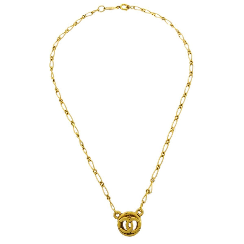 Chanel Medallion Pendant Necklace Gold