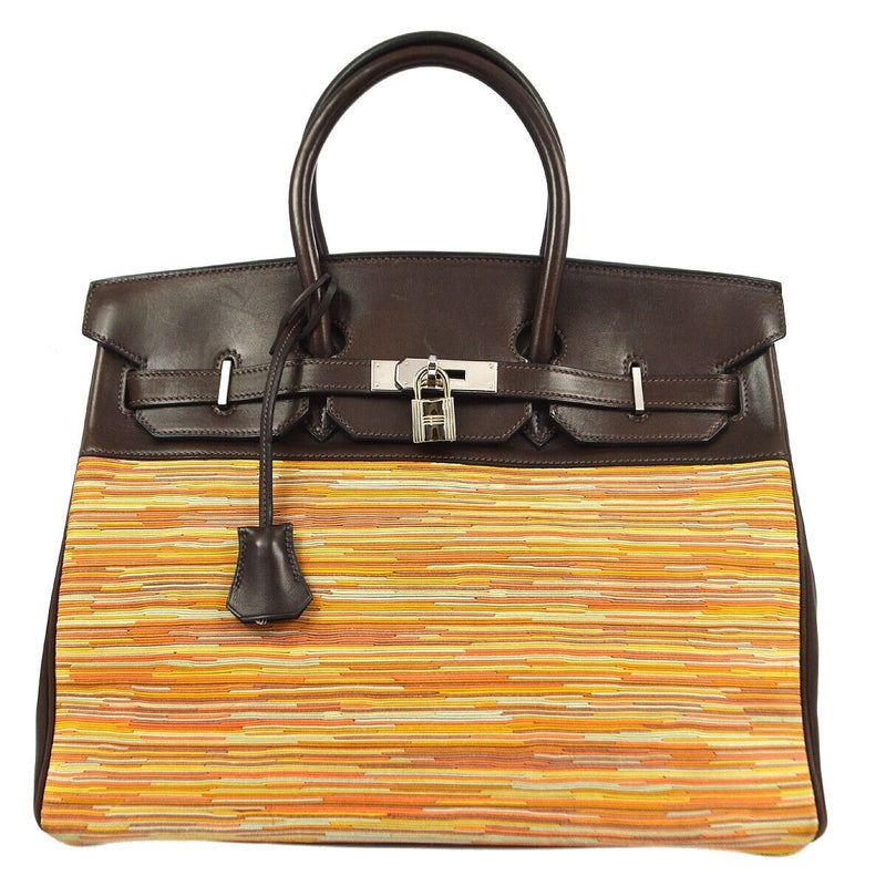 Hermes Vibrato Calf Orange Ebene Birkin