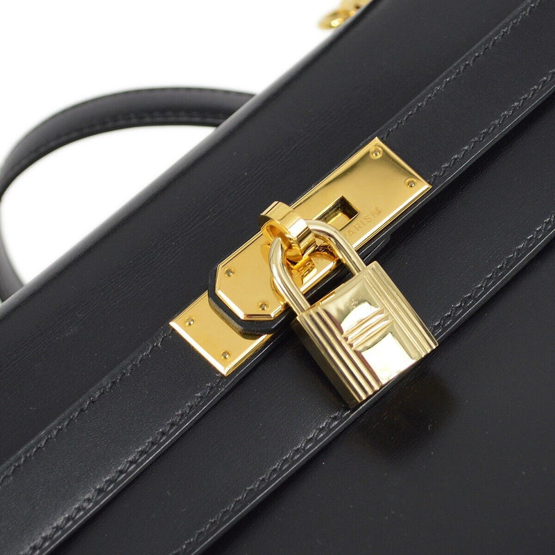 Hermes Black Box Calf Kelly 32 Retourne