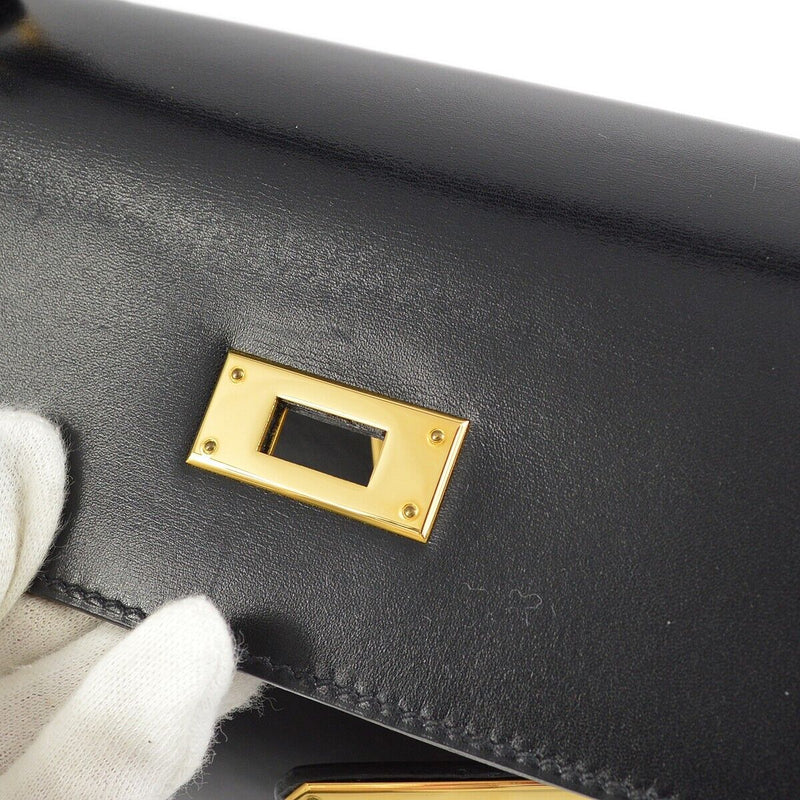 Hermes Black Box Calf Kelly 32 Retourne