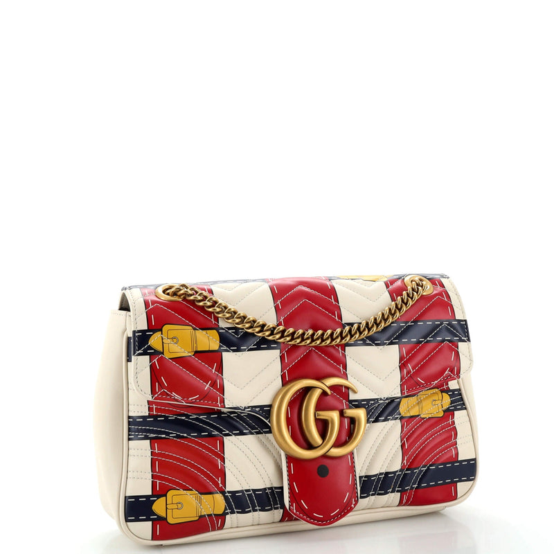 Gucci Gg Marmont Flap Bag Trompe L'Oeil