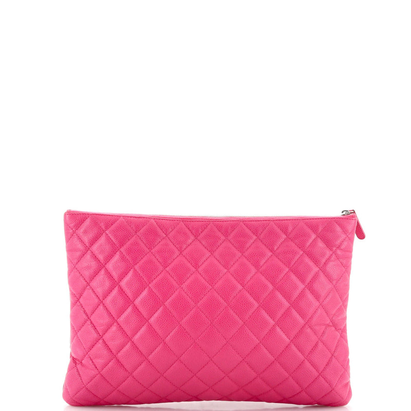 Chanel O Case Clutch Quilted Caviar