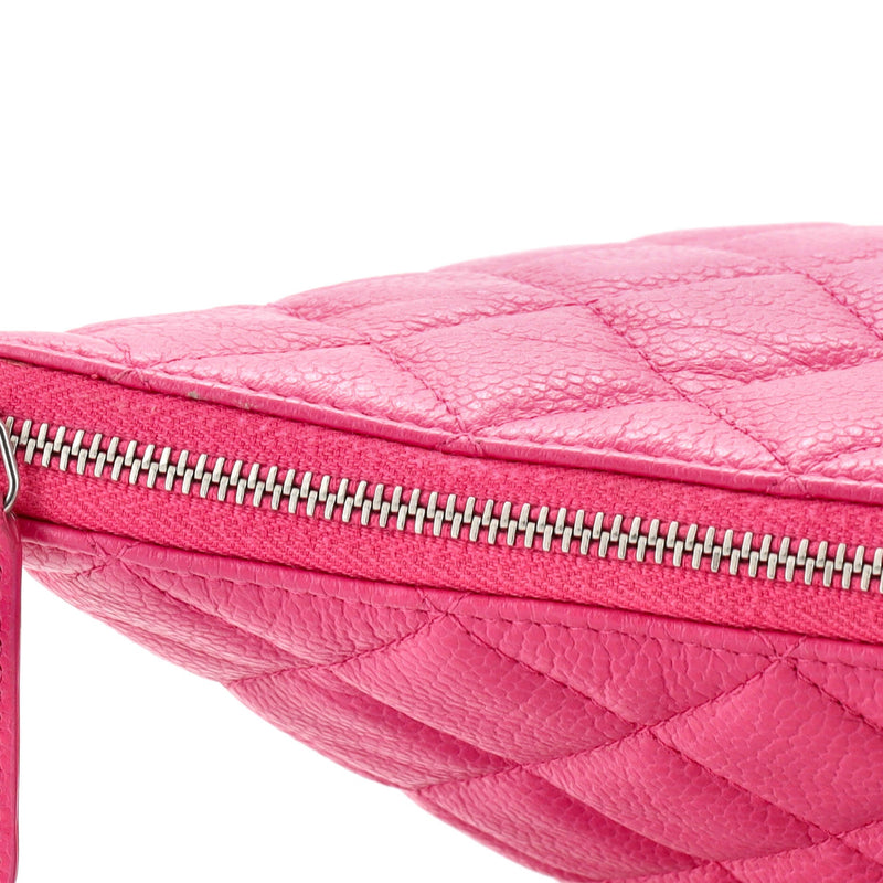 Chanel O Case Clutch Quilted Caviar