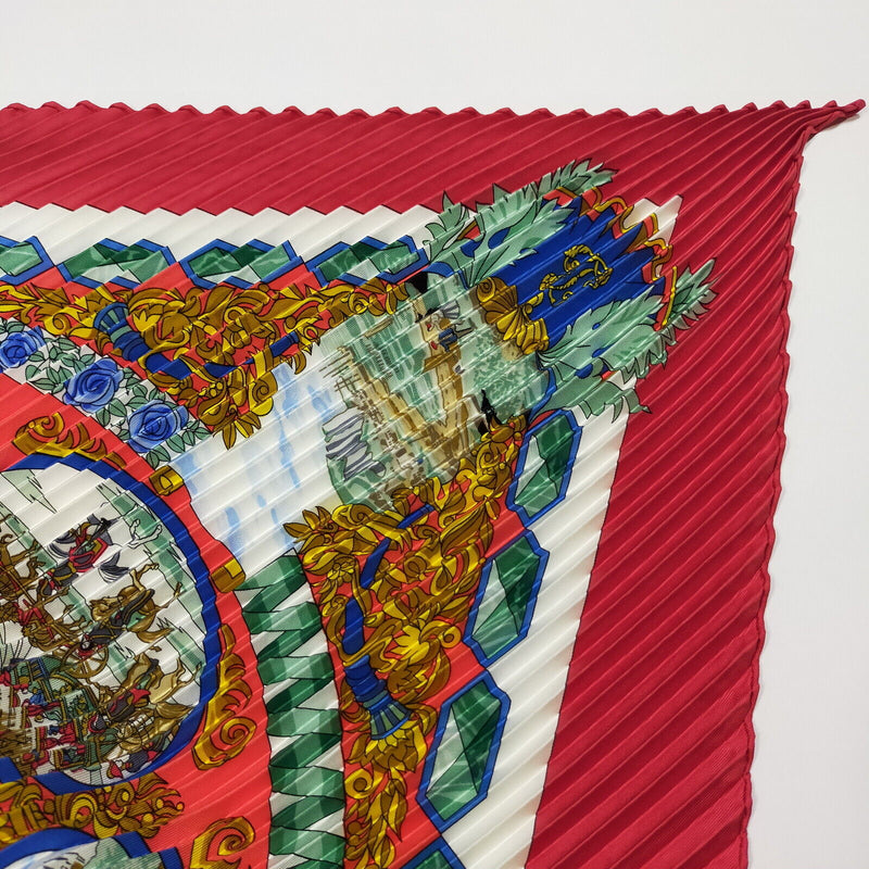 Hermes Scarf Pleats Scarve Reds