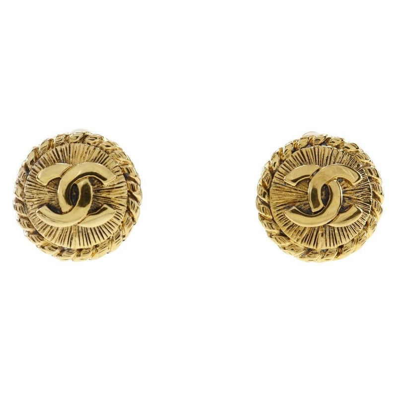 Chanel Coco Mark Earring Plated Gold