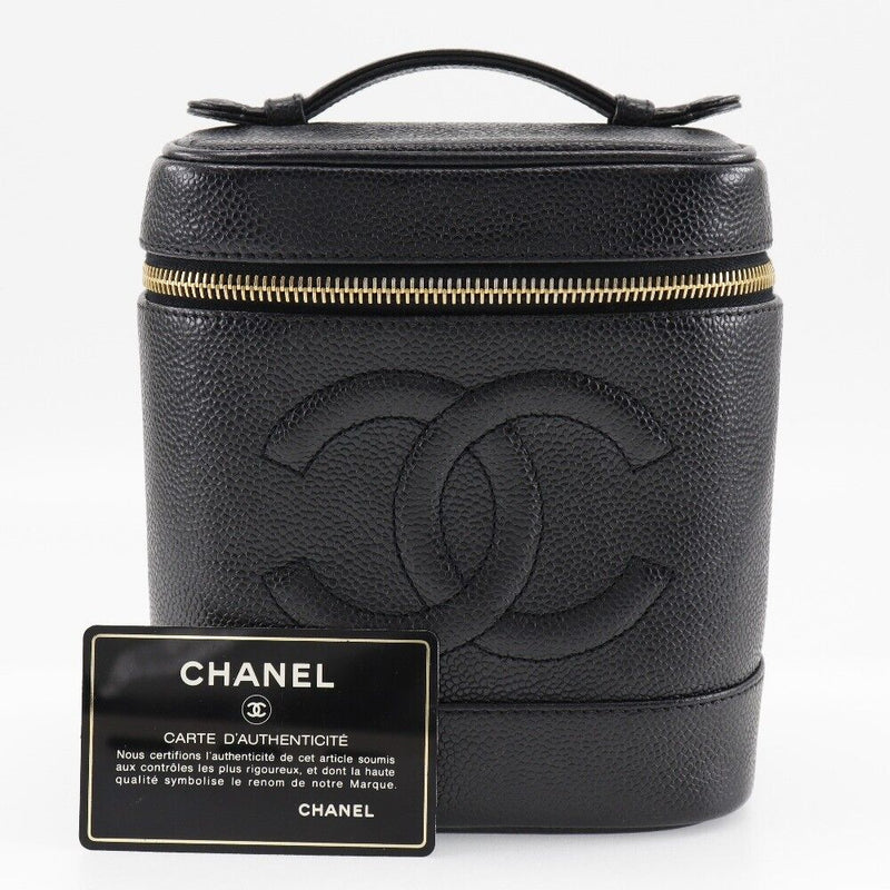 Chanel Vanity Handbag Caviar Skin Women