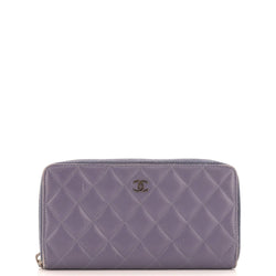 Chanel Zip Around Wallet Quilted Caviar