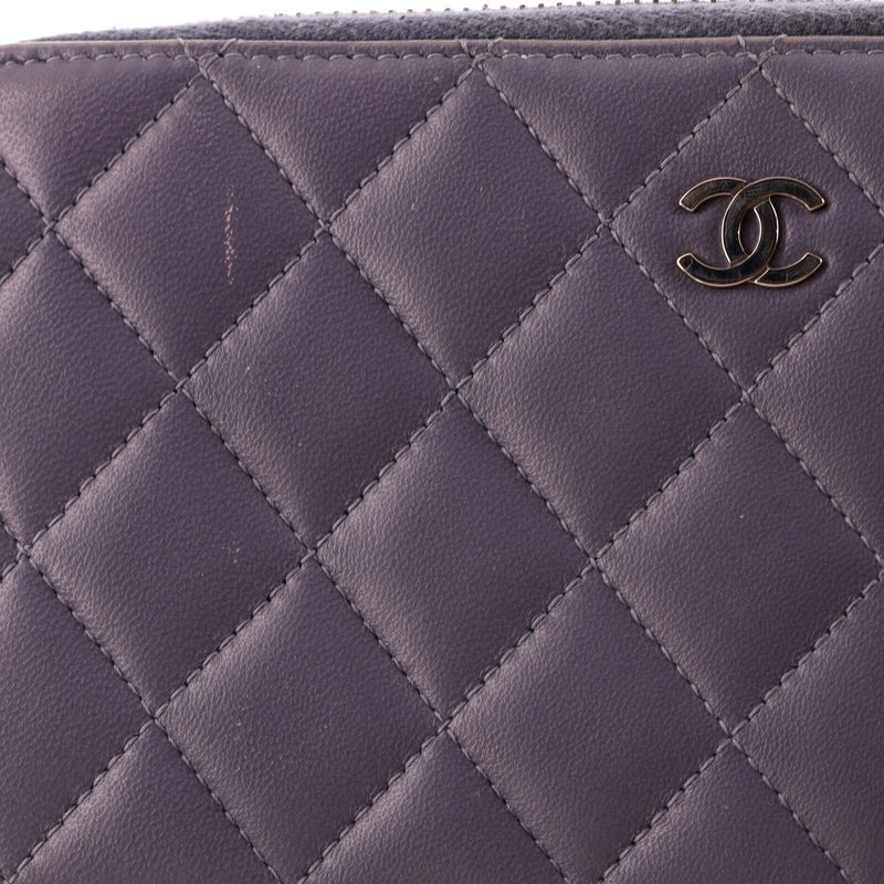 Chanel Zip Around Wallet Quilted Caviar