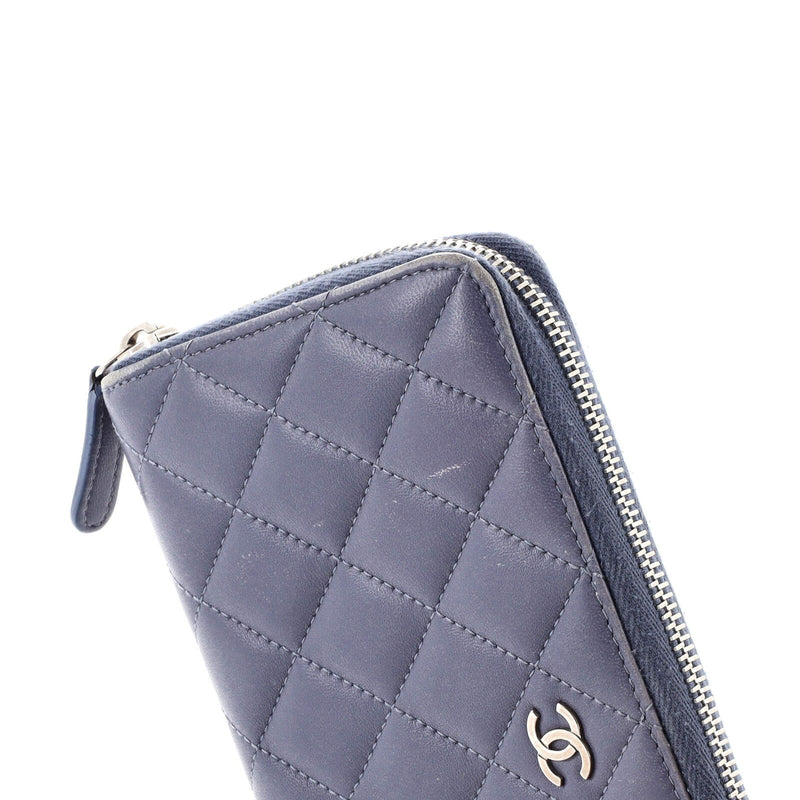 Chanel Zip Around Wallet Quilted Caviar