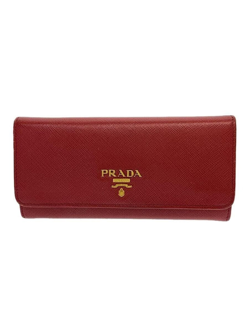 Prada Saffiano Leather Long Wallet Red