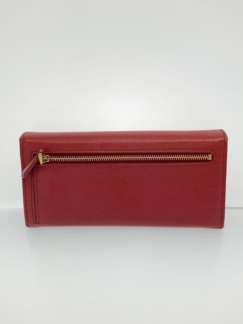 Prada Saffiano Leather Long Wallet Red