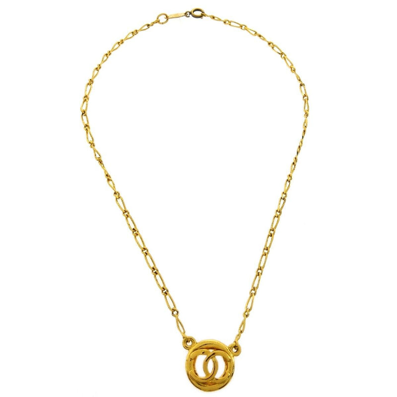 Chanel Medallion Pendant Necklace Gold