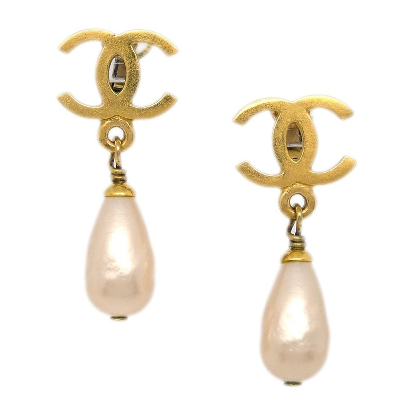 Chanel Artificial Pearl Dangle Earrings