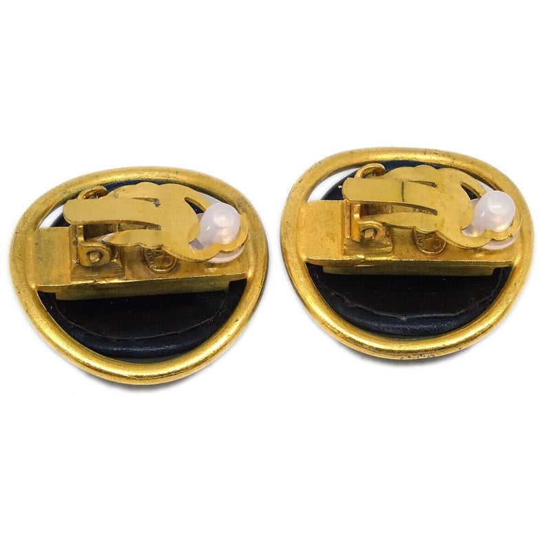 Chanel Black Button Earrings Clip-On 93A