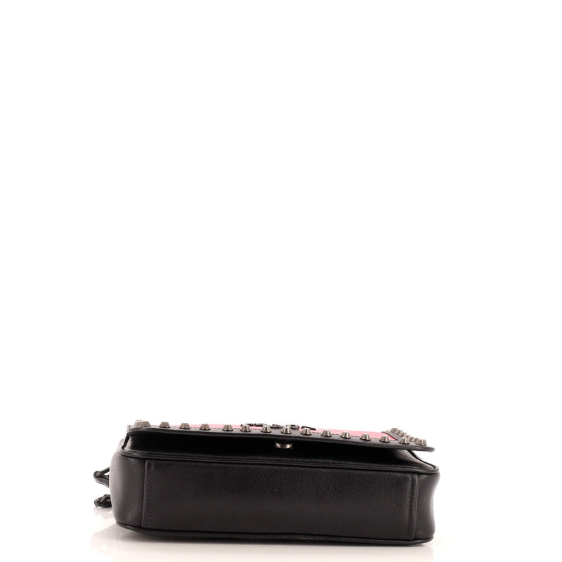 Prada Chain Flap Bag Studded Glace Calf