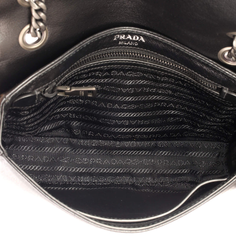 Prada Chain Flap Bag Studded Glace Calf