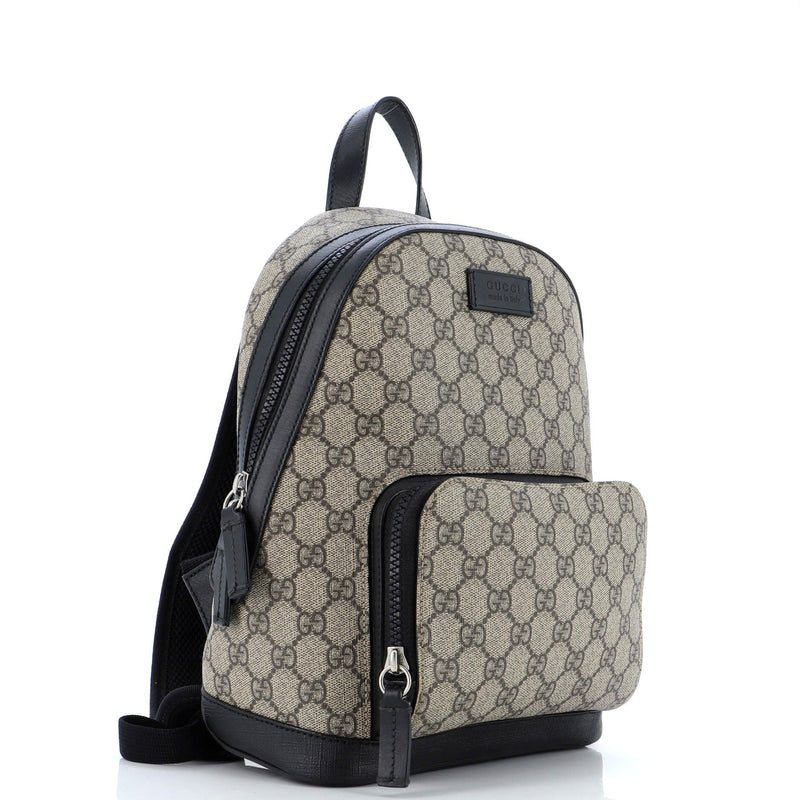 Gucci Zip Pocket Backpack Gg Coated