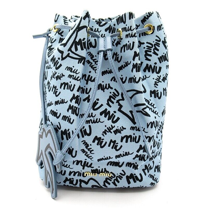 Miumiu Drawstring Bag Canvas / Leather