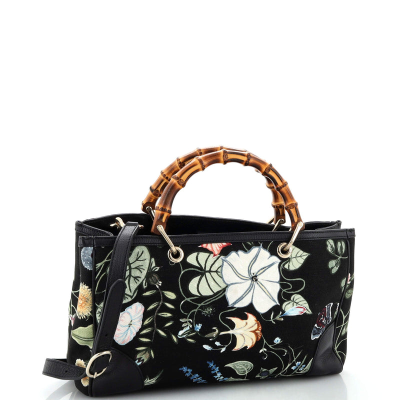 Gucci Bamboo Shopper Tote Flora Canvas