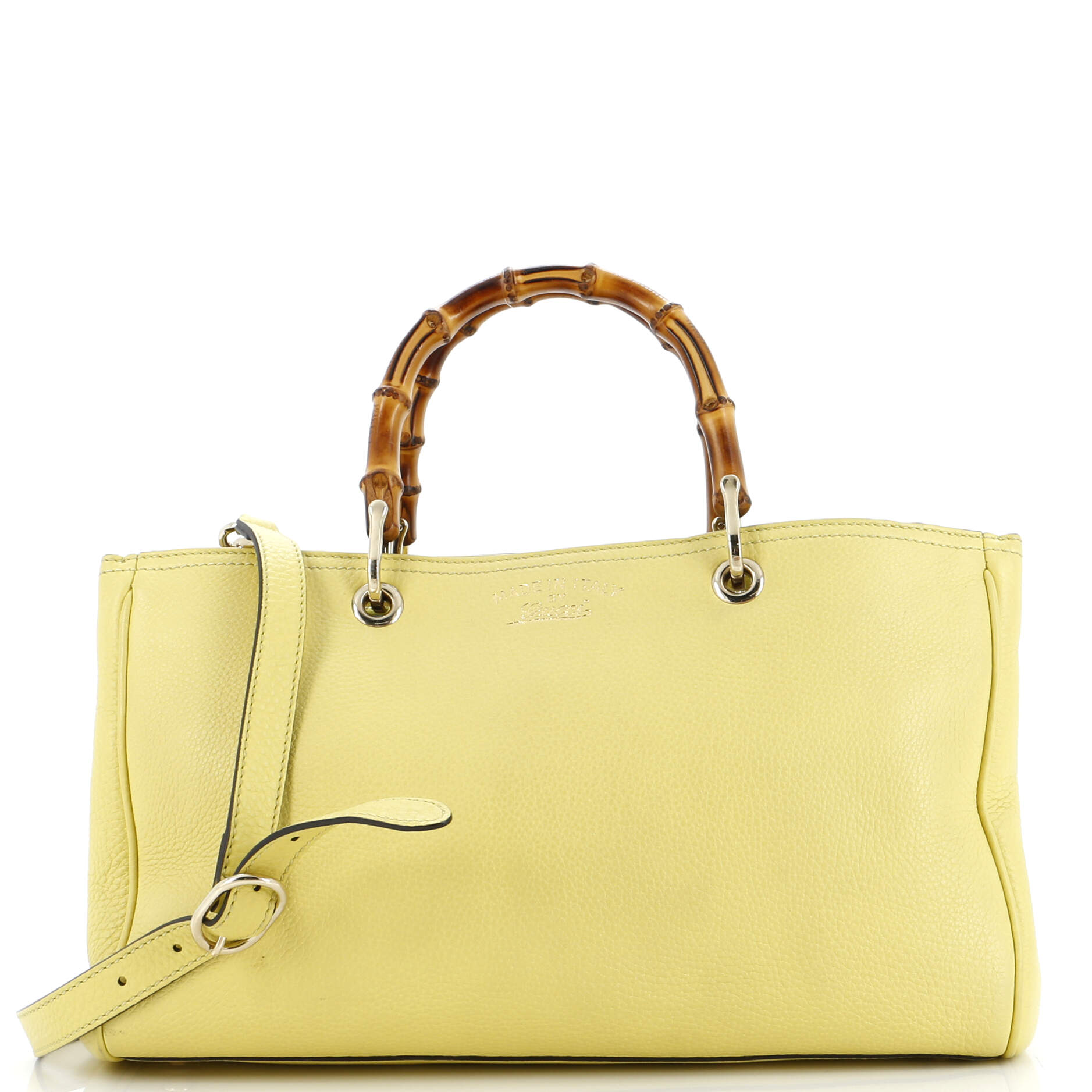 【GUCCI】Gucci bamboo tote★グッチ【ランク:Ａ】 GUCCI Dark Brown Leather Bamboo Handbag Tote Bag Authentic