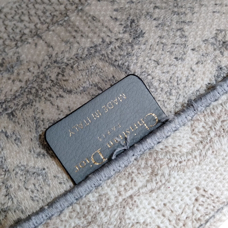 Christian Dior Tote Bag Book Gray Canvas
