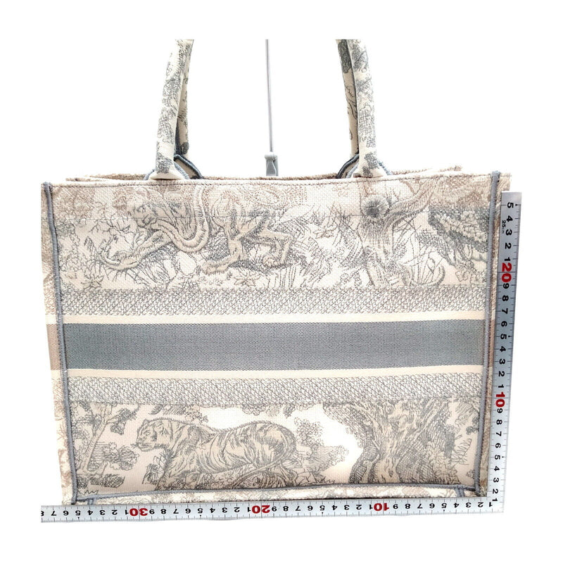 Christian Dior Tote Bag Book Gray Canvas
