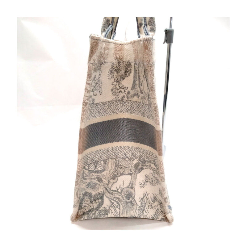 Christian Dior Tote Bag Book Gray Canvas